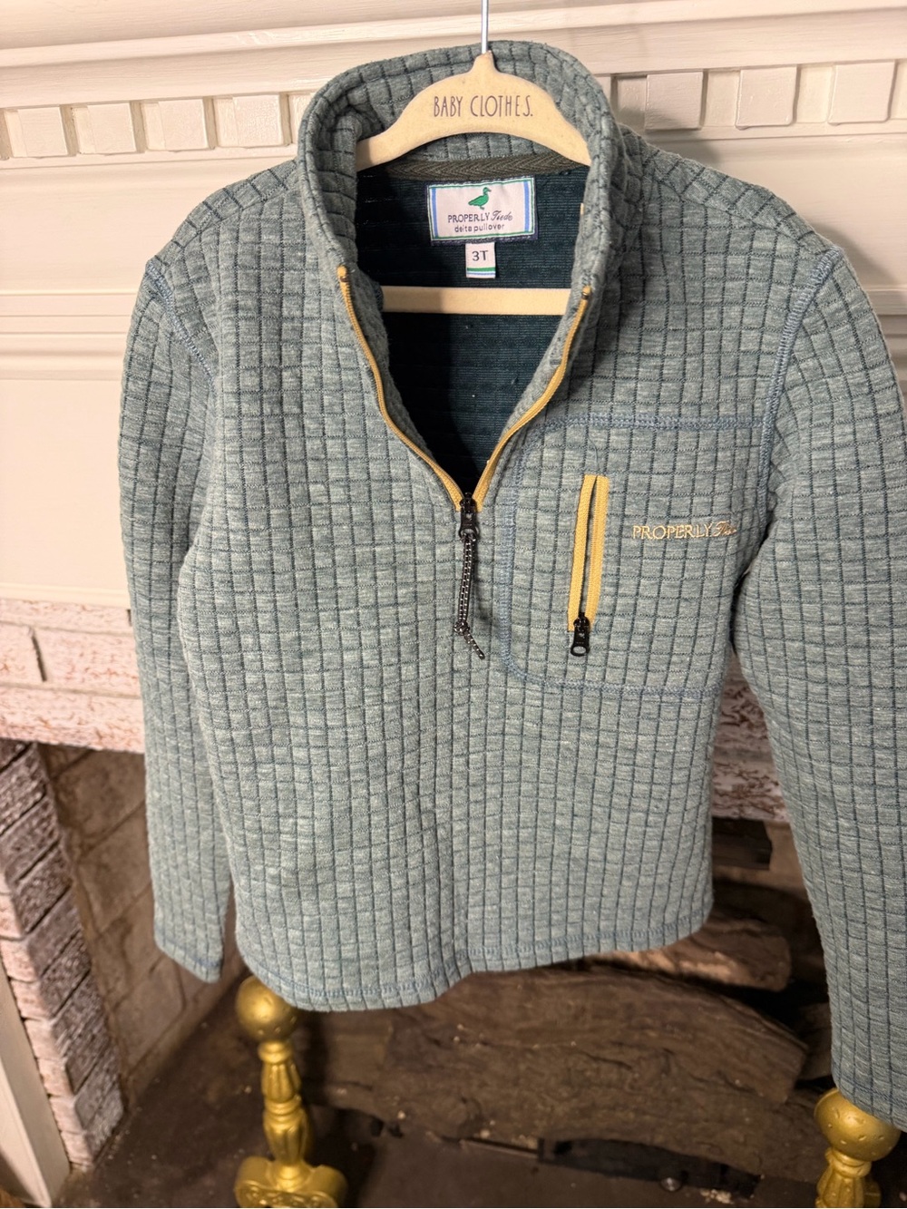 Properly Tied Kids' Green Quarter-Zip Fleece Pullover - 3T